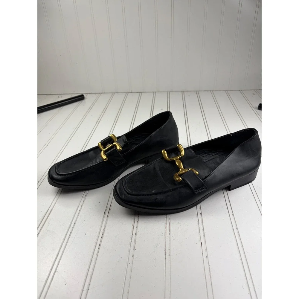 MIA Vintage Y2K Black Leather Horsebit Classic Slip On Loafers Women's Size 10